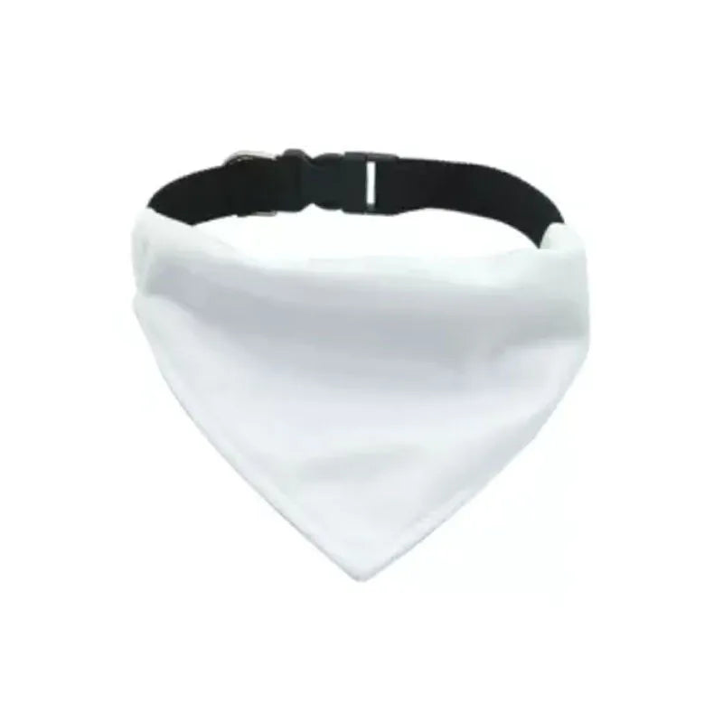 White blank dog scarf for thermal transfer customisation in four different sizes