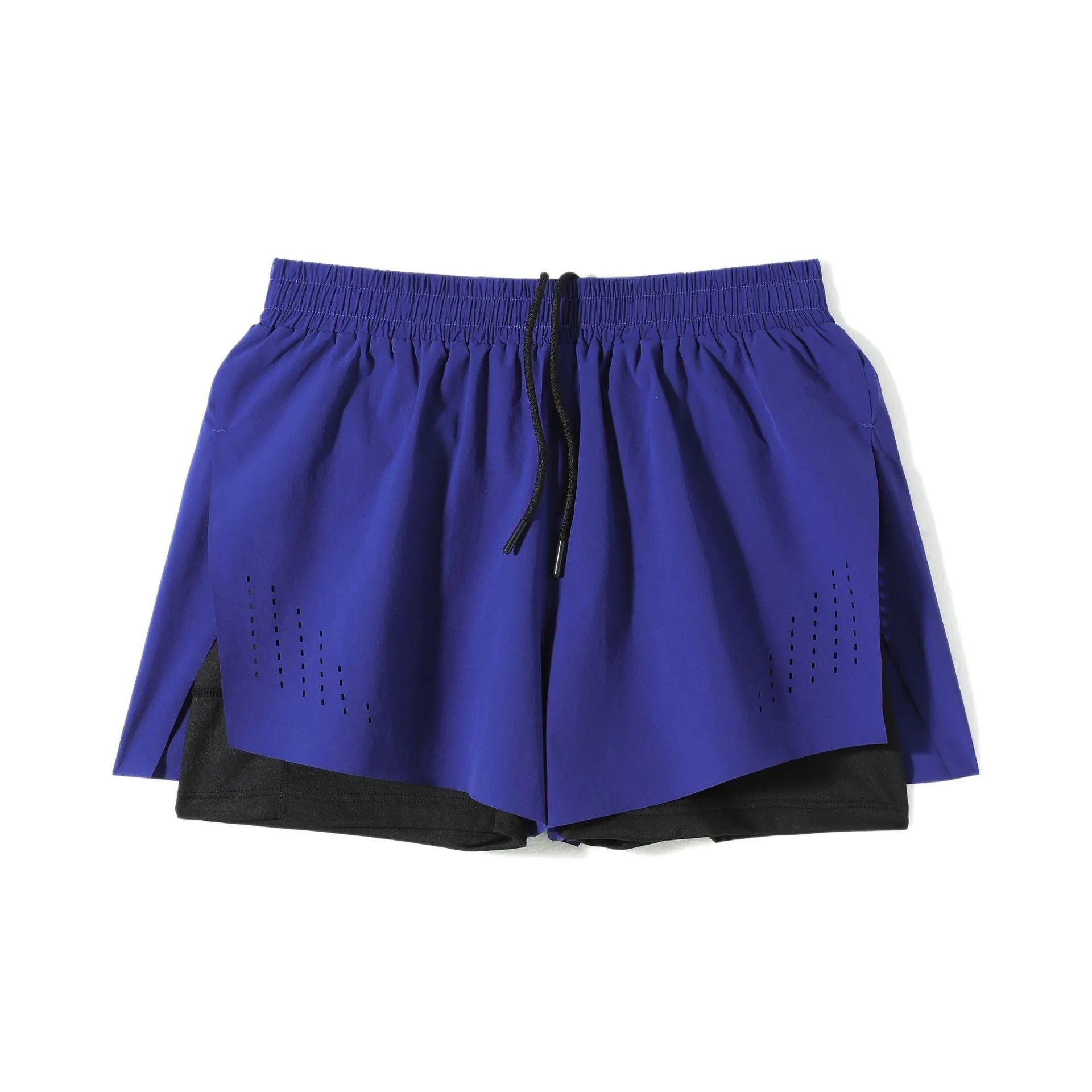 Men's straight-cut sports shorts with side slits in turmeric yellow colour