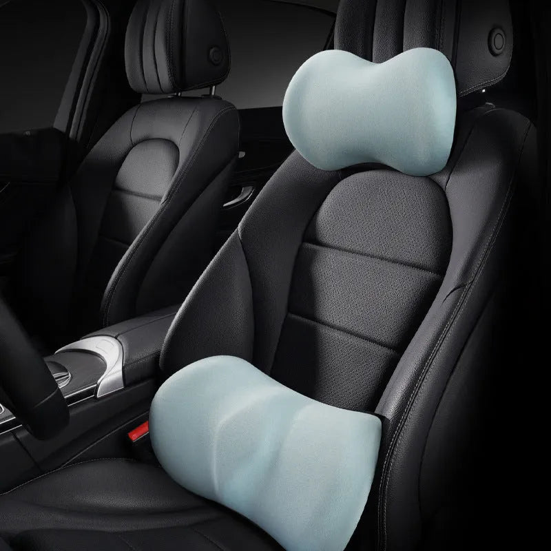 Summer driving headrest pillow and lumbar support pillow set in five colour options