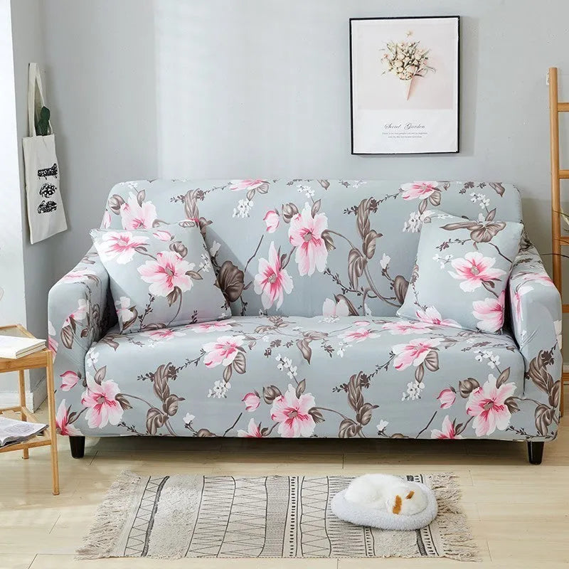 Elastic polyester sofa cover with striped pattern in modern simple style, available in multiple seat sizes.