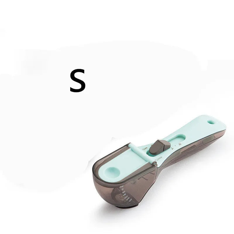 Orange and blue digital measuring spoons with magnetic base and measurement markings.