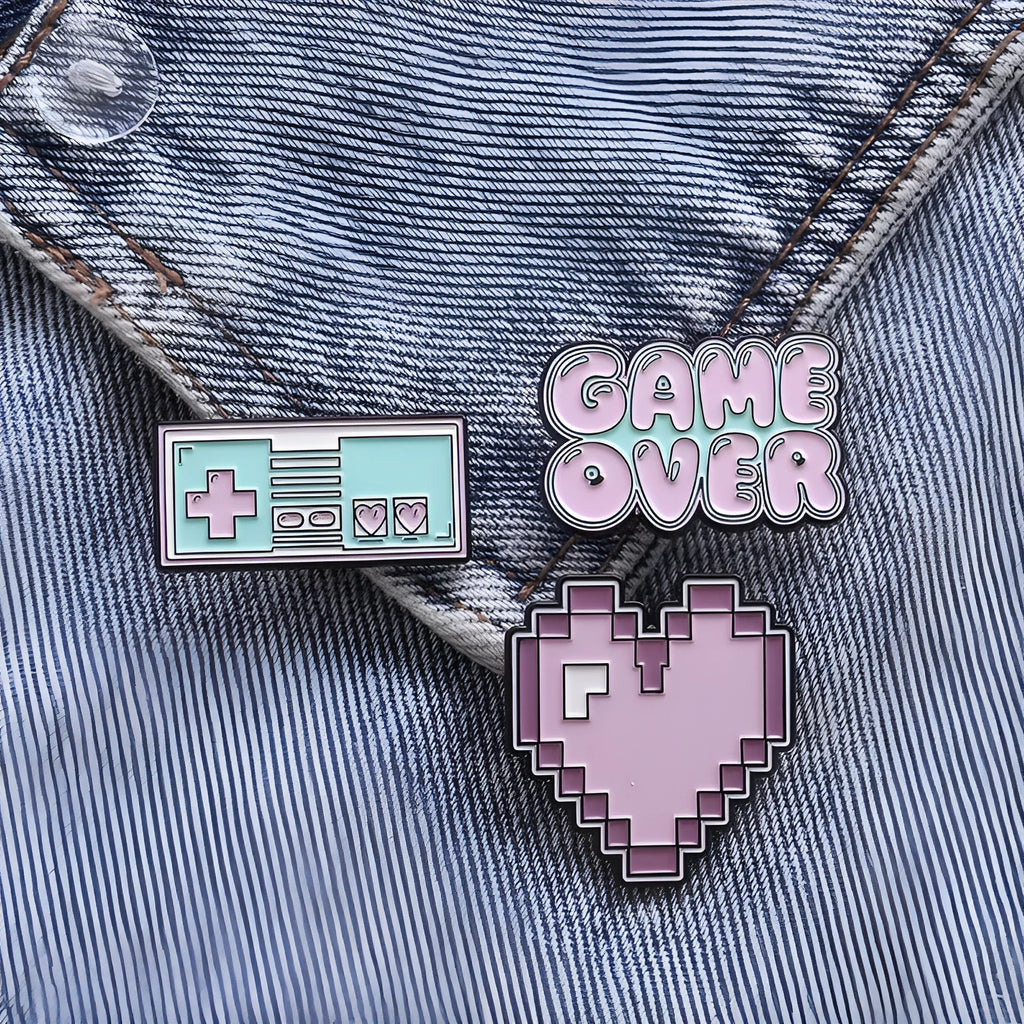 Alloy stereo game console badge in independent OPP packaging