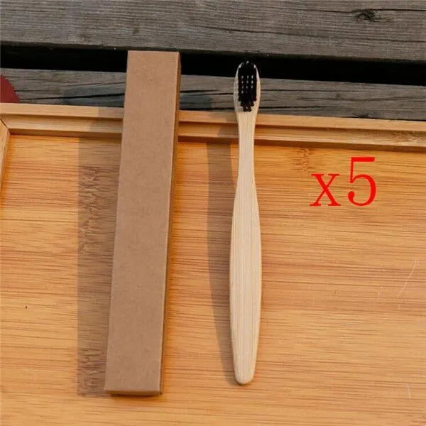 Eco friendly bamboo soft fibre toothbrush with biodegradable handle for adults