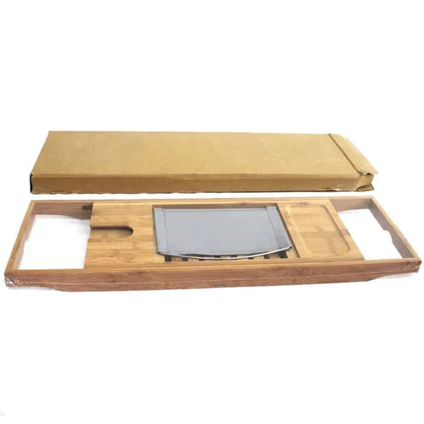Bamboo bathtub storage frame for desktop placement with single-tier design