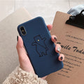 Frosted matte phone case with cartoon pattern for Huawei and iPhone