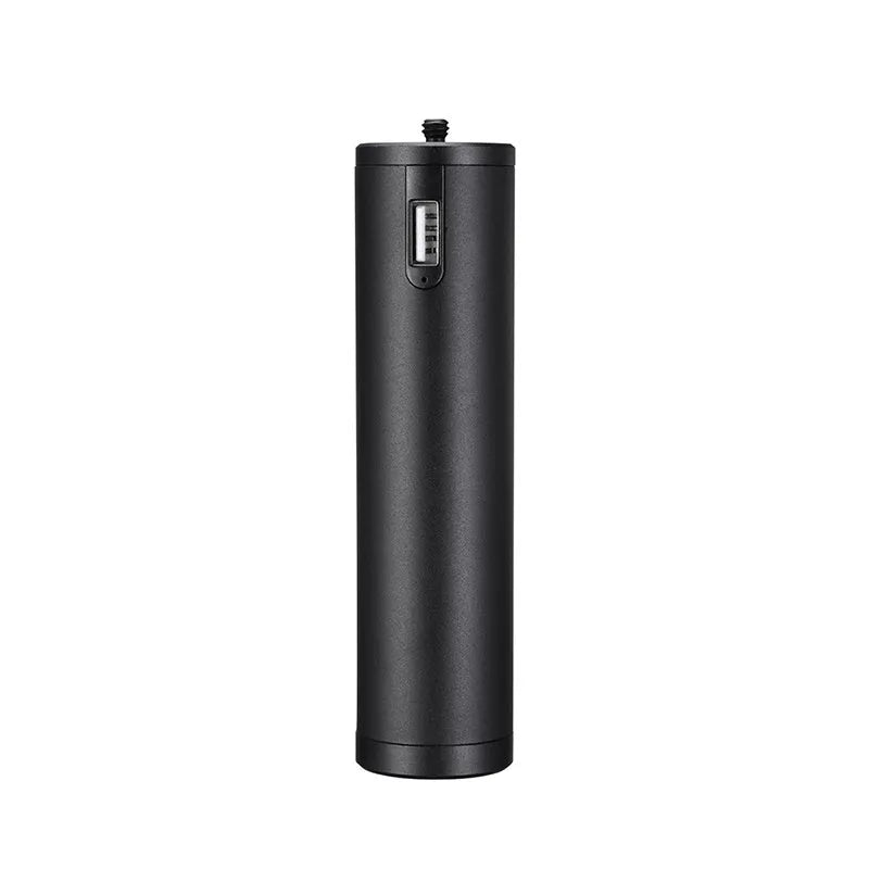 Black aluminium alloy power bank with a carry handle, showing its 12.5cm length.