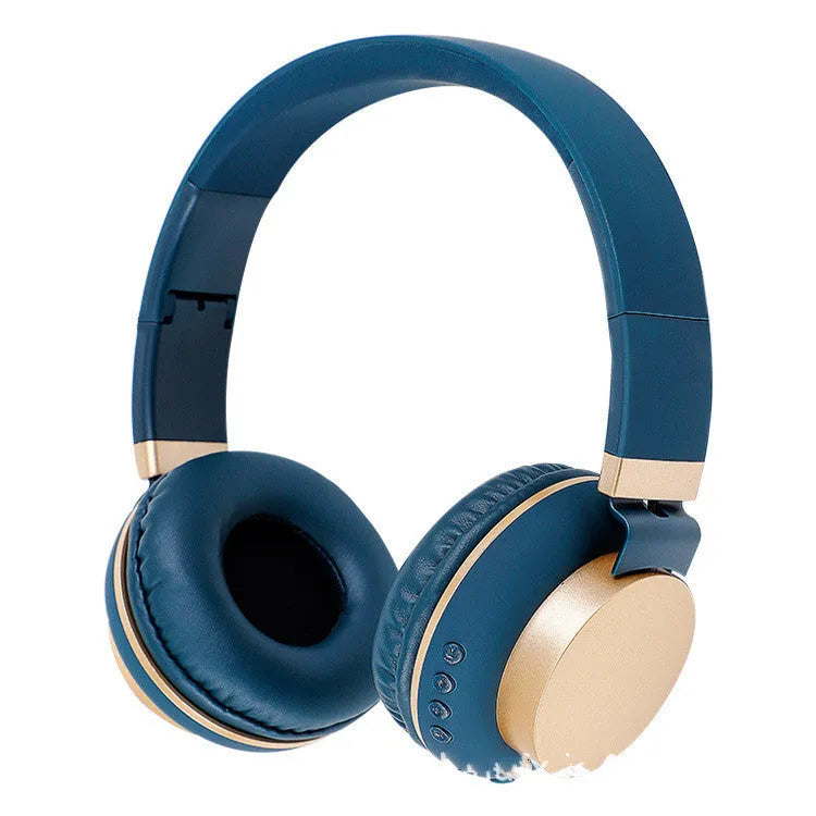 Bluetooth over-ear headset in black with earmuff cushions and built-in microphone
