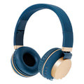 Bluetooth over-ear headset in black with earmuff cushions and built-in microphone