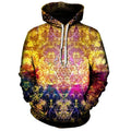 Metatron hoodie with psychedelic pineal gland graphic in polyester, available sizes M to 4XL