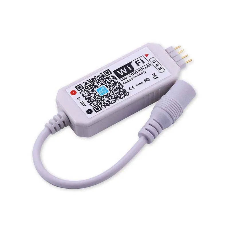 White WiFi RGB LED light bar controller ZJ-MW-RGB with connection terminals.