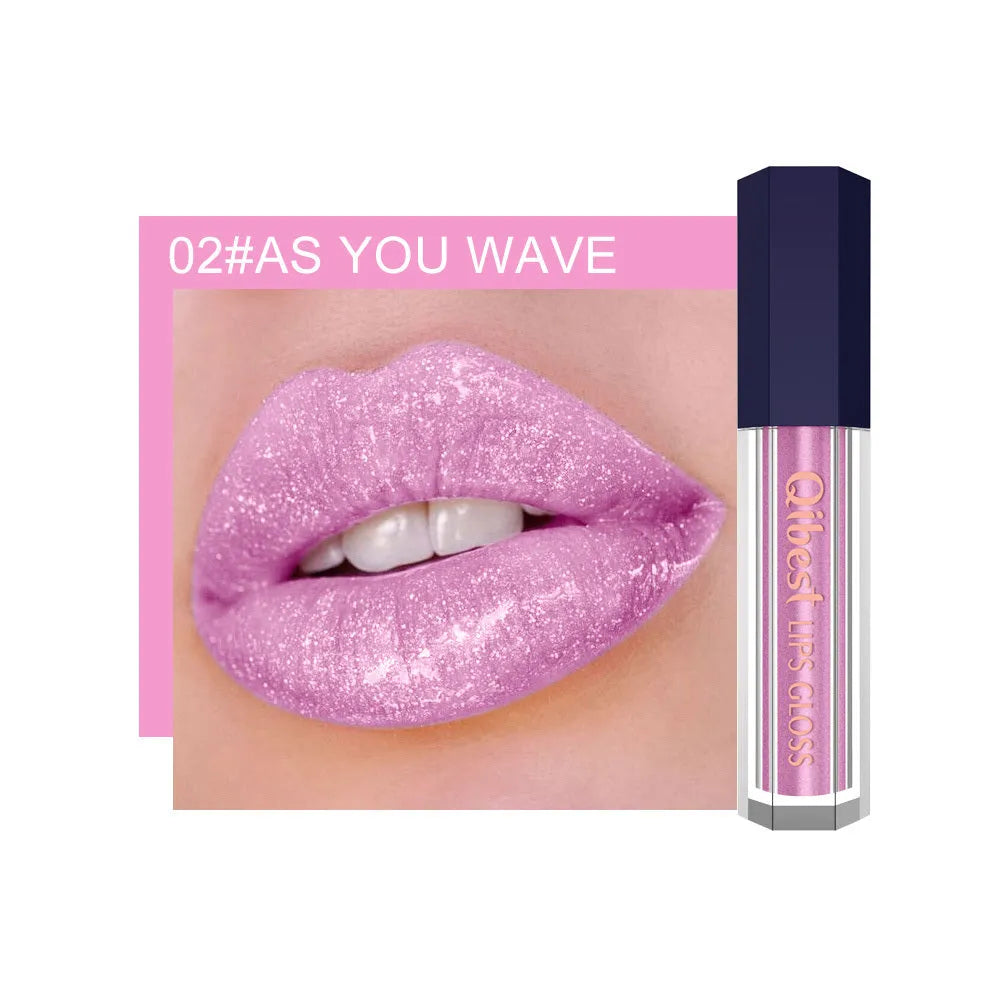 Fancy Pearlescent Diamond Non-stick Lip Glaze in a 26g tube with 12 metallic glossy shades