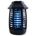Black aromatherapy mosquito lamp with a UV light tube and metal grid for indoor insect control.