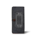 Black felt pouch case for Nintendo Switch console, showing game card slots and double layer storage design.