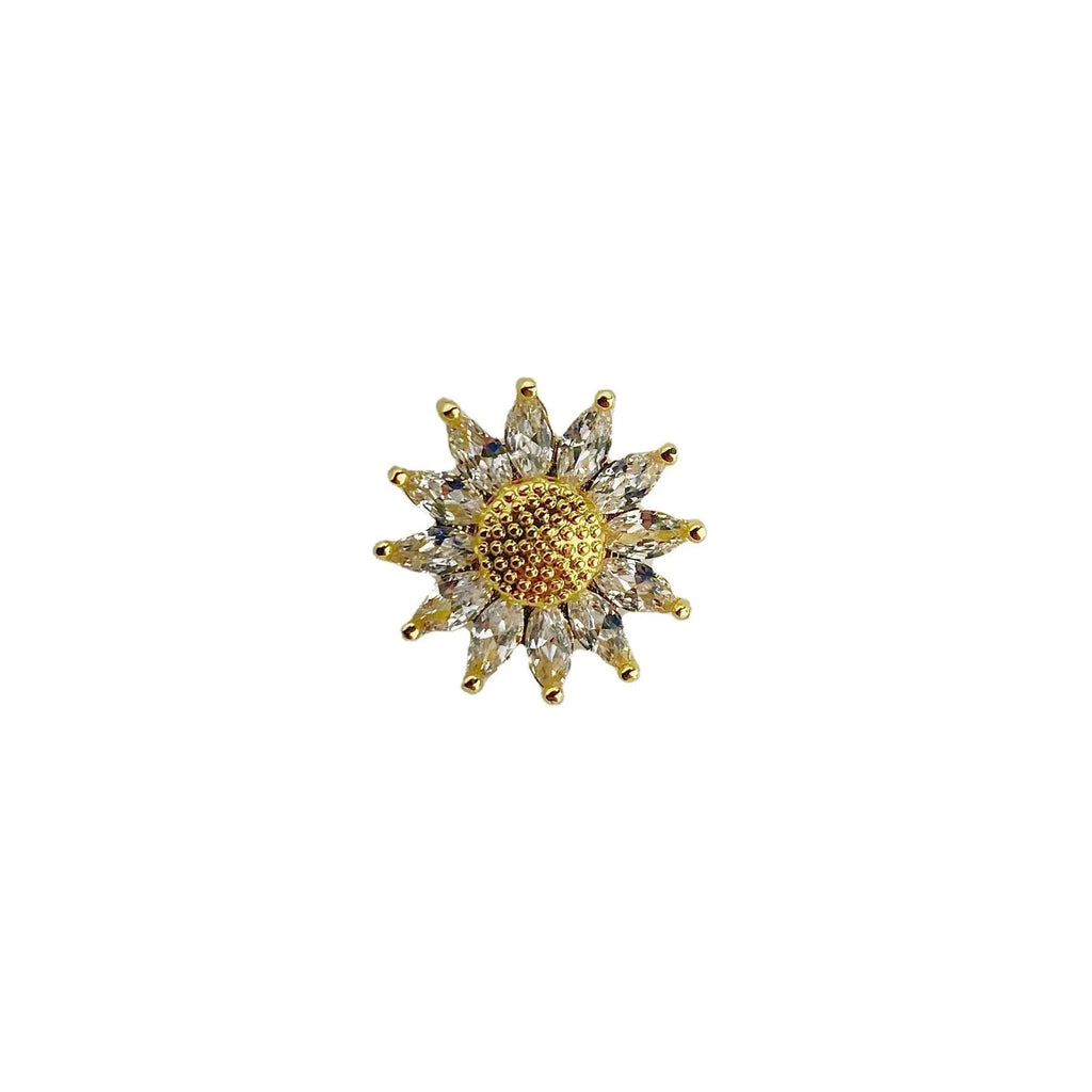 Japanese-style geometric copper brooch with pinback closure in one of six colour options