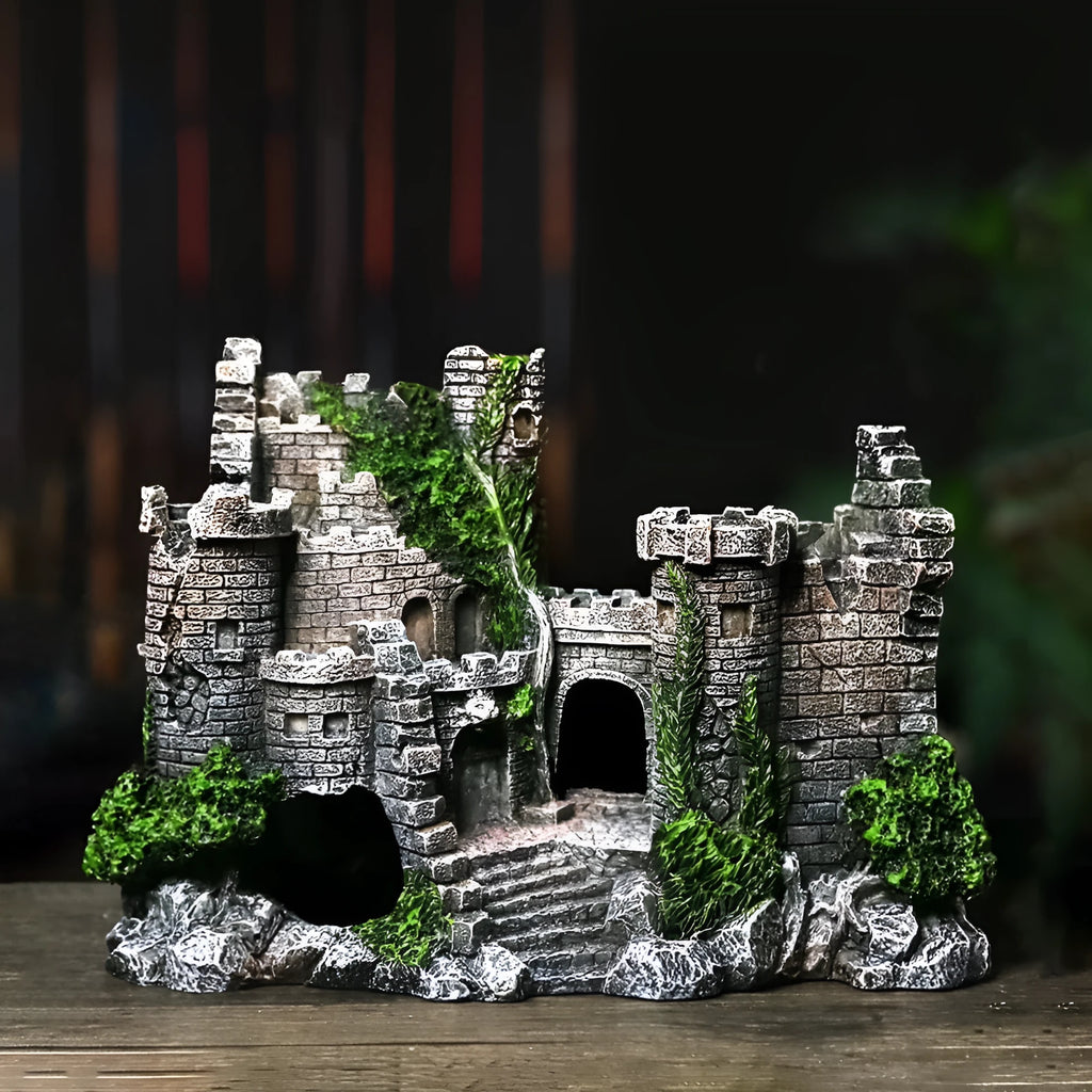 Fish tank resin castle decoration European style 17 x 6 x 13cm retro aquarium ornament