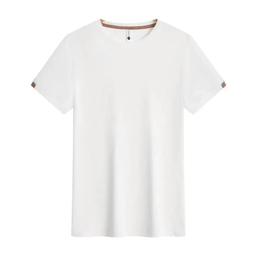 Men's round neck ice fibre pullover work shirt in multiple colours on a size chart