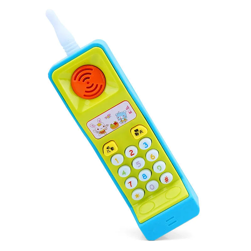 Children's educational electric toy with cartoon animal design featuring sound and light functions.