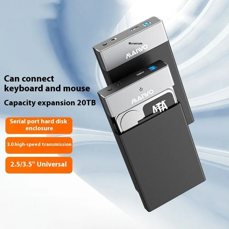 USB 3.0 hard disk enclosure for 3.5-inch SATA drives with sliding cover design
