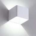Square LED wall lamp 3W die-cast aluminium black imitation wood colour warm white white light