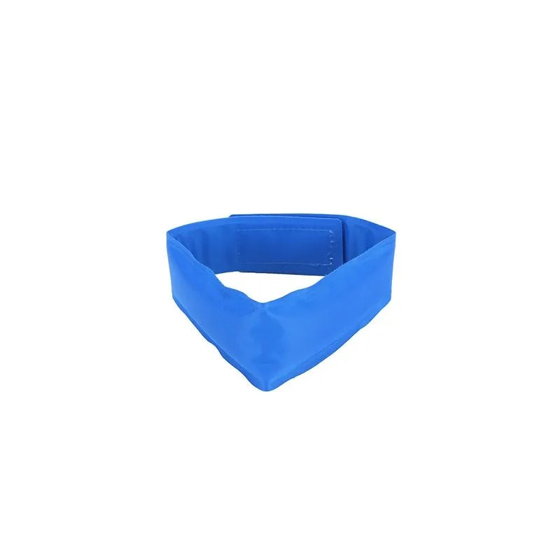 Blue gel pet cooling collar for dogs and cats, smooth non-stick surface, sizes S M L