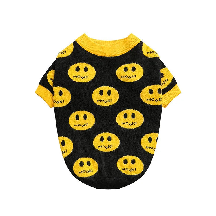 MK9 smile sweater for dogs in black, made of wool, available in sizes from XXS to XXL