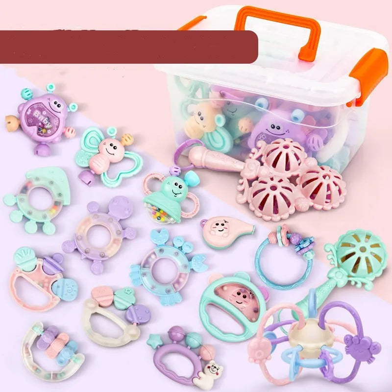 Plastic early education baby toy for infant development, one of six available styles.