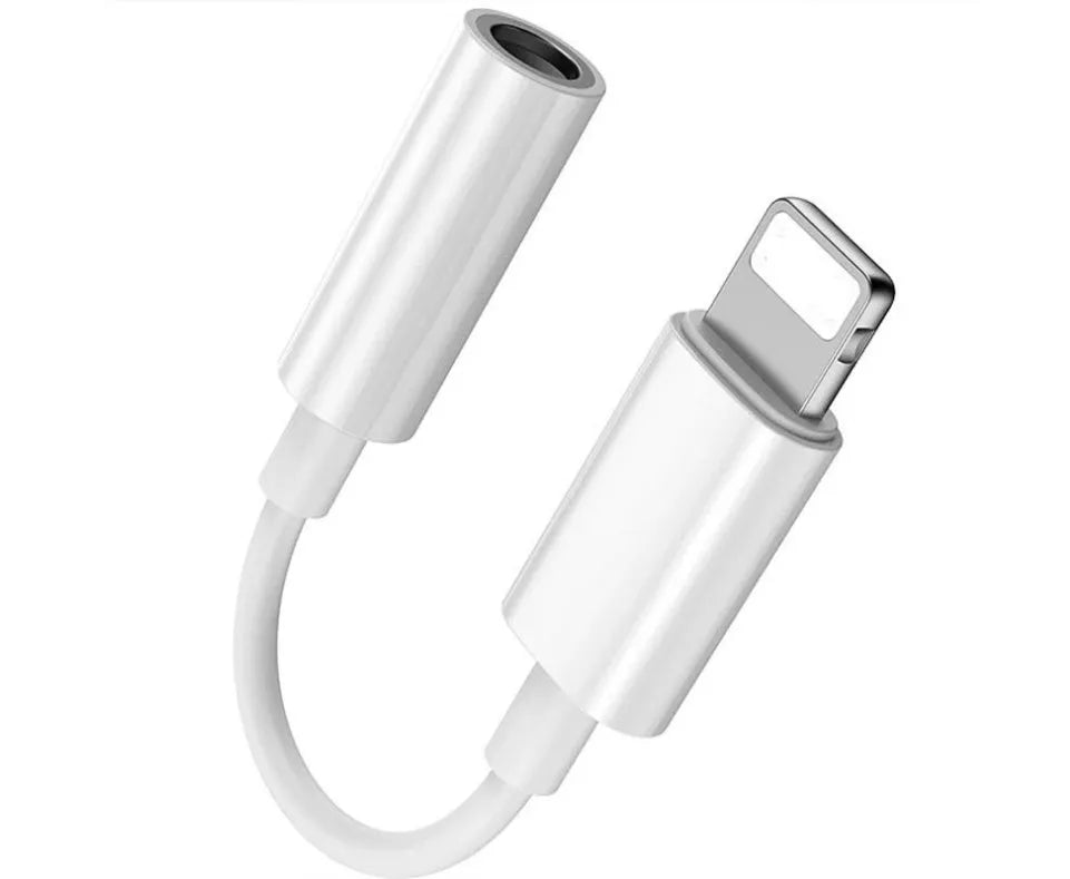 White Lightning to 3.5mm audio adapter cable for iPhone compatibility