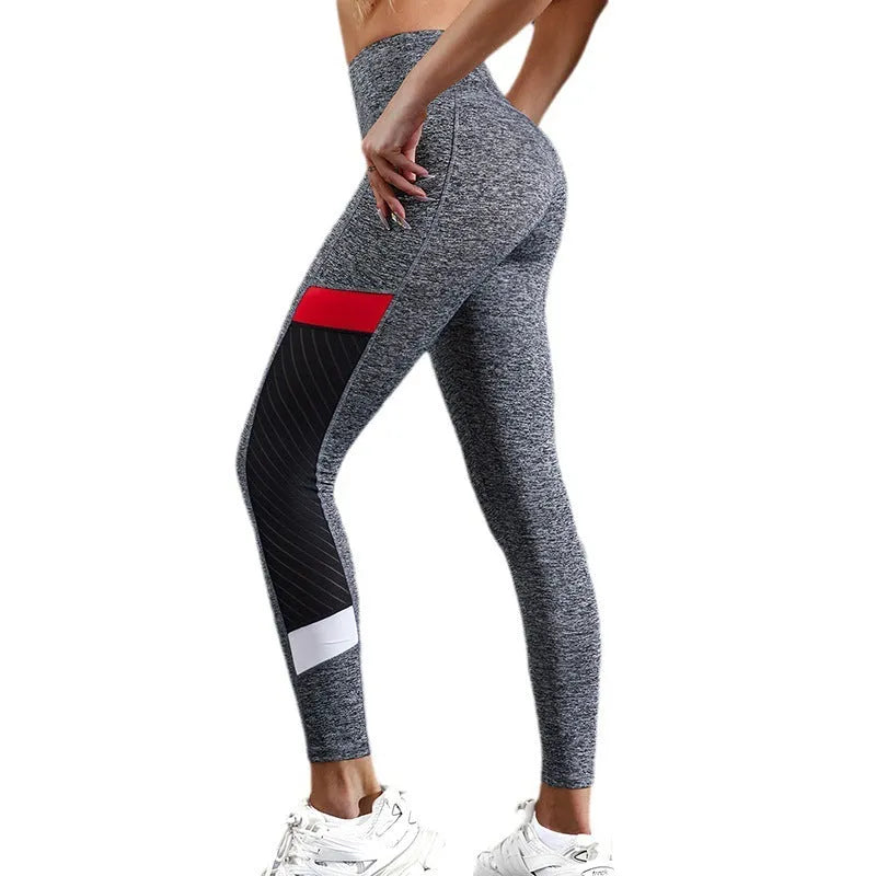 Black super stretch cropped yoga pants with mesh pocket for women, tight fit hip improve design