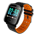 A6 smart bracelet with colour screen and black silicone strap on a wrist