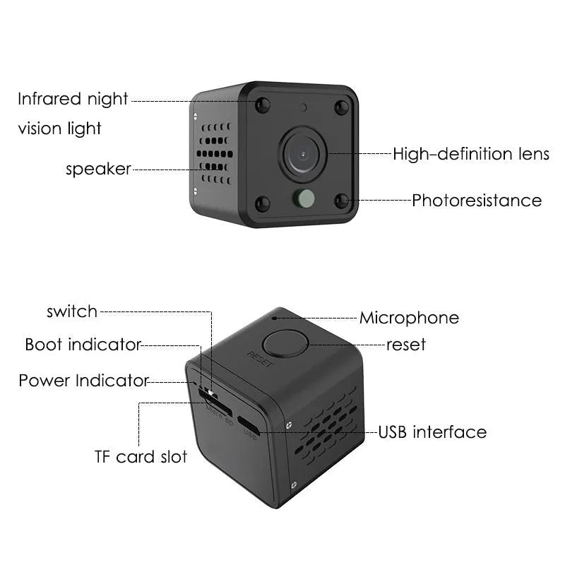 TuyaSmart WiFi battery camera mini IPCamera 1080P with rechargeable lithium battery