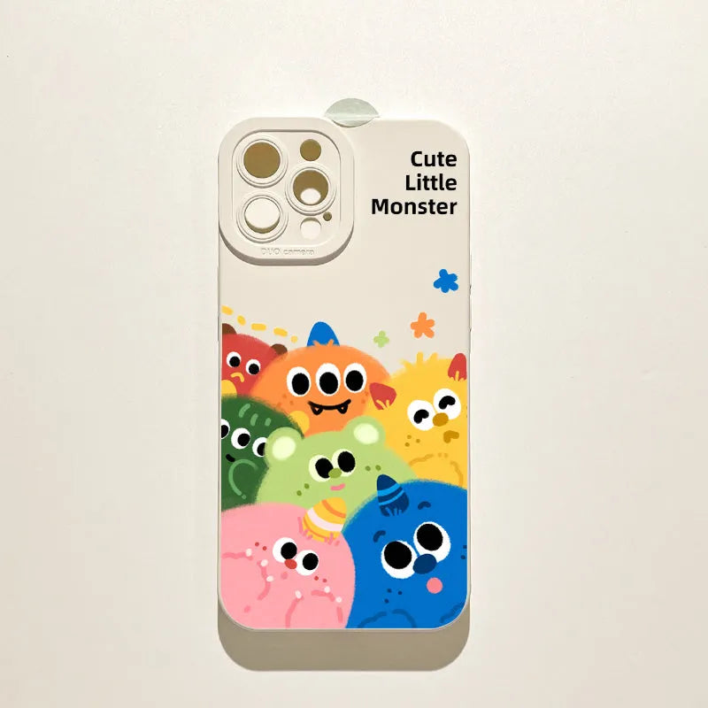 Cartoon animal printed TPU phone case for iPhone 15, 14, 13, 12 series, anti-drop, flower panda design