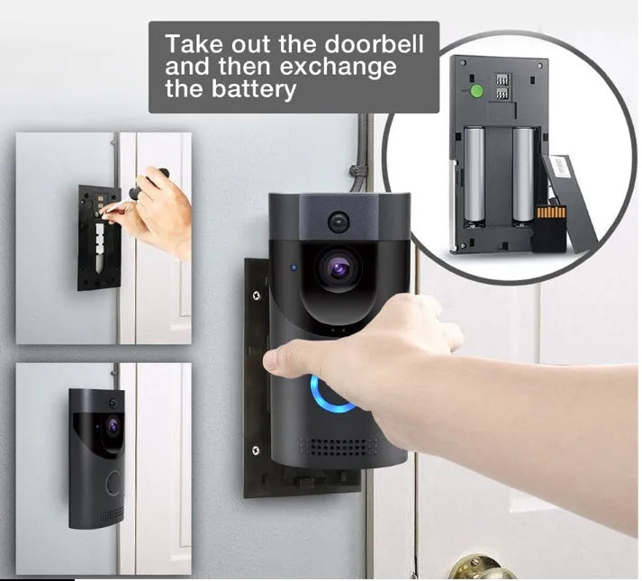 Smart WiFi video doorbell with H1 programme, two-way audio, infrared night vision, and remote smartphone viewing