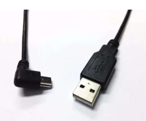 USB Mini 5Pin right angle male to USB 2.0 A male plug cable, 0.2m, black, for Chromecast