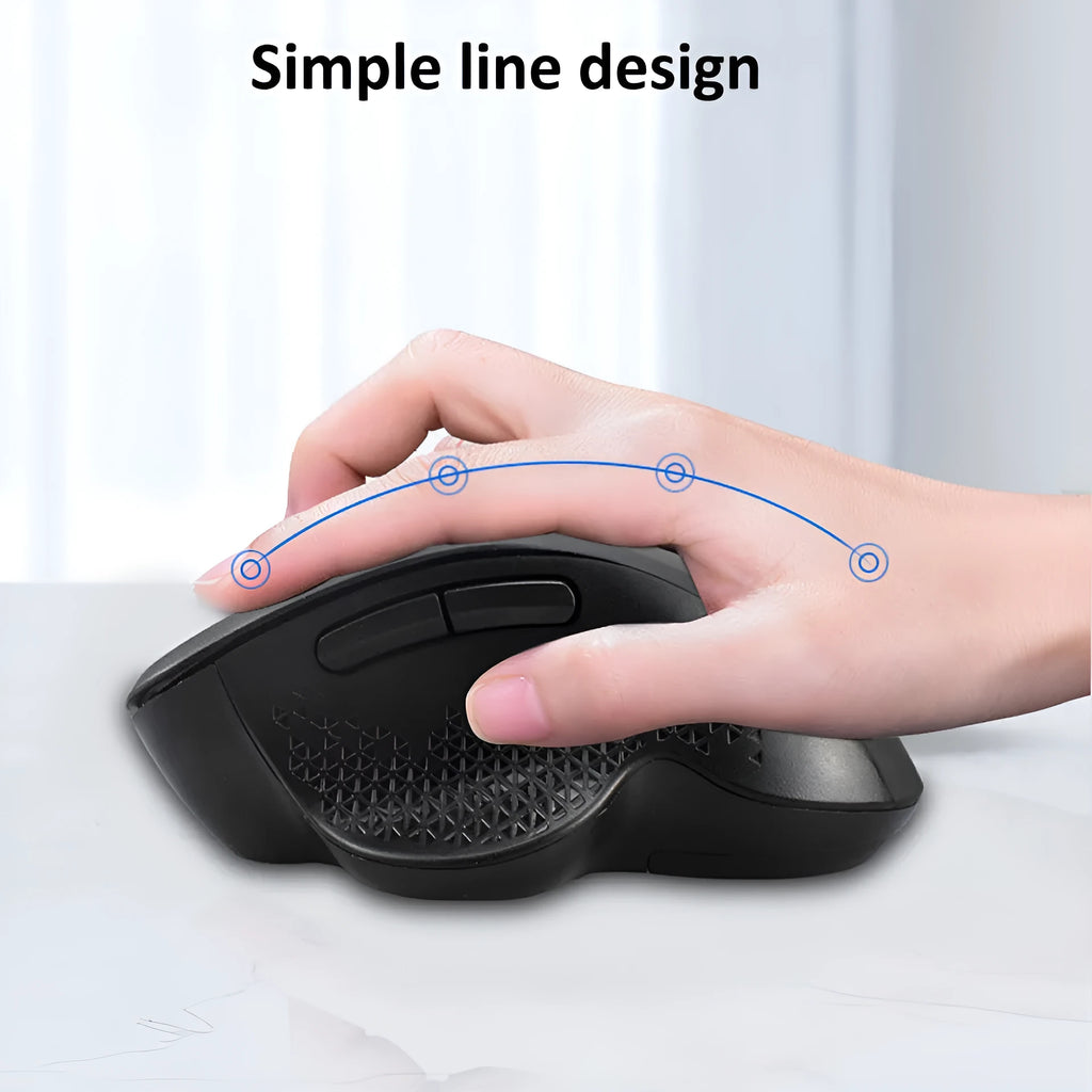 Grey and black wireless laptop mouse with USB charging cable