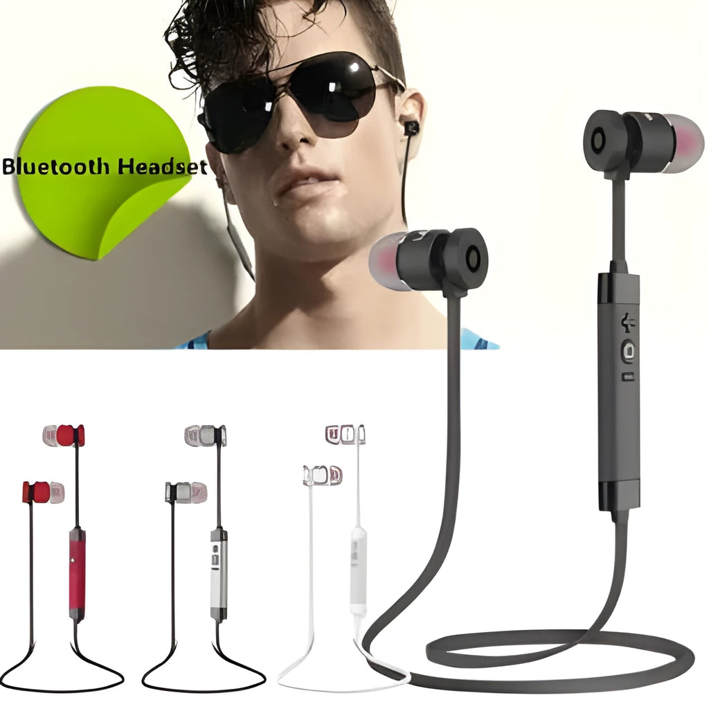 Sports waterproof Bluetooth earphones in black, wireless in-ear design with noise reduction