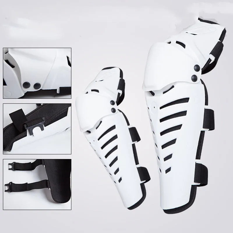 Black anti-fall knee pads with PE shell and EVA foam for cycling and extreme sports