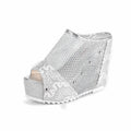 Korean platform lace-up sandals with hollowed-out heel and waterproof chunky heel in black colour
