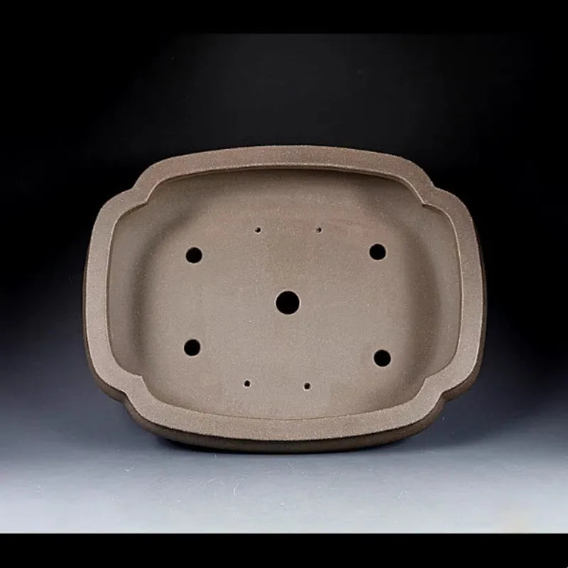 Handmade antique papaya-shaped purple clay flower pot for plants