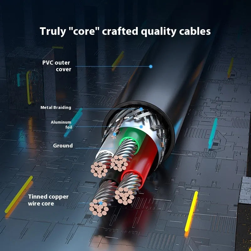 Black USB A Male to AM extension cable with straight head PVC construction showing connector details