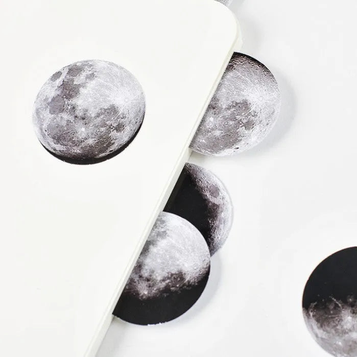 Black moon phases calendar planet hand account stickers set of 45 pieces in box