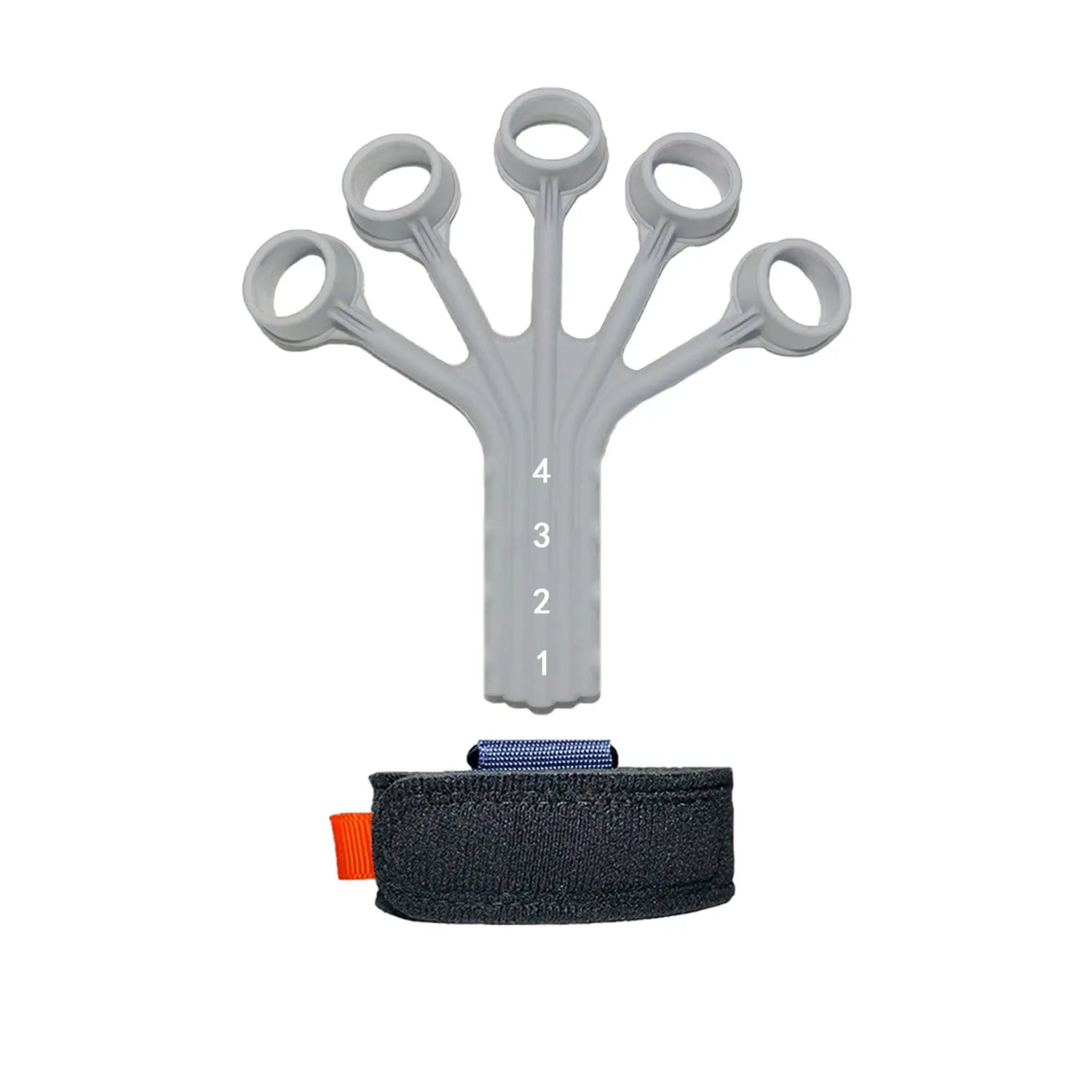 Black silicone finger tension rope puller with an adjustable belt for rehabilitation training