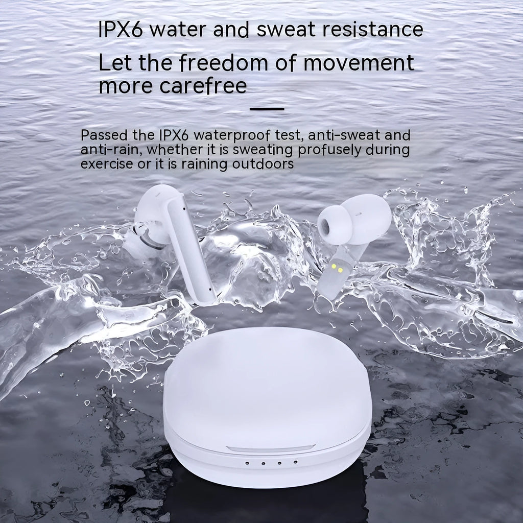 Wireless Bluetooth earphone in-ear metal P60PRO with charging case, black and milky white options