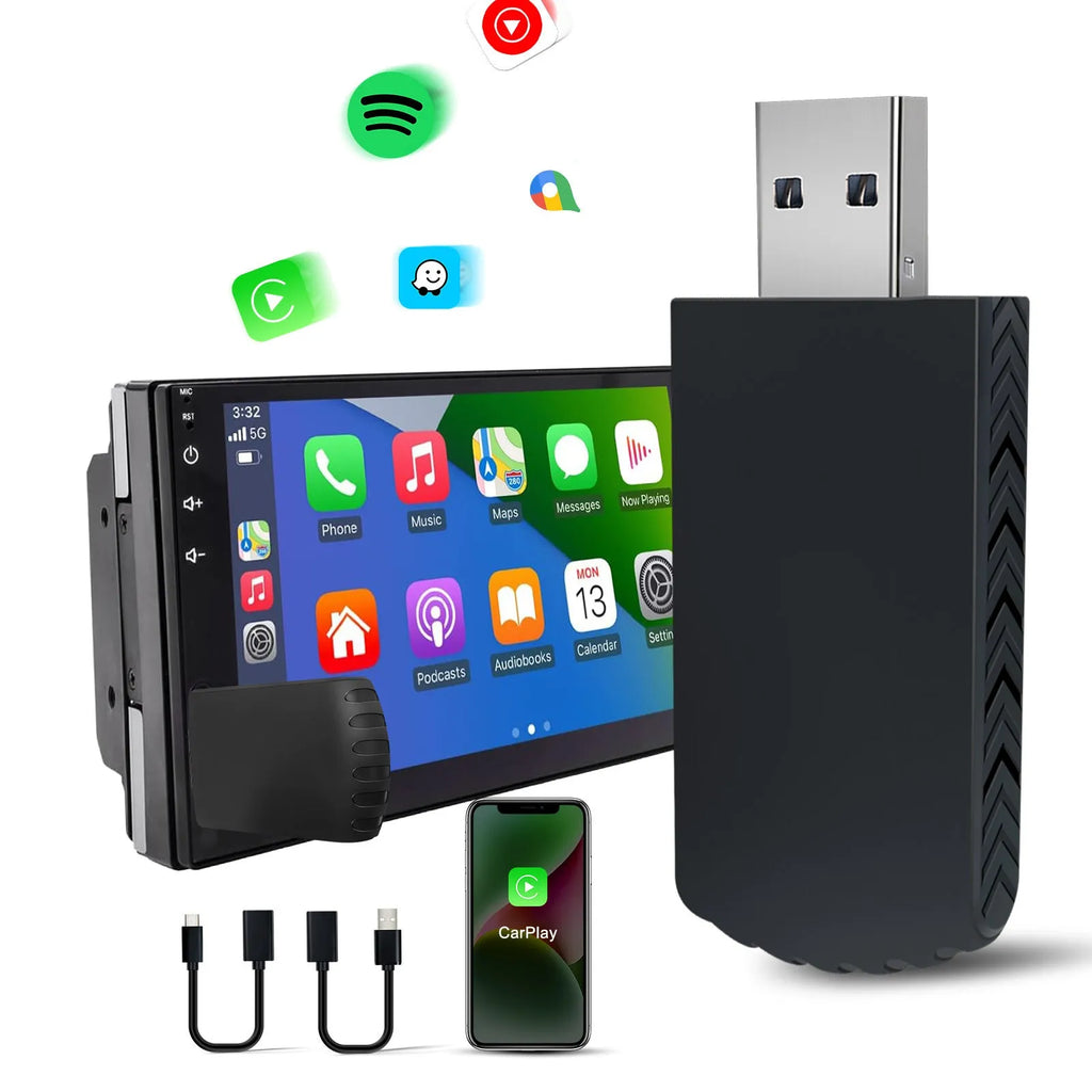 Wireless CarPlay upgrade module for wired factory systems, 40x20x12mm, ABS PC