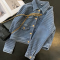 Women's long-sleeve denim jacket in picture colour, cotton main fabric, regular sleeve, sizes S to XL