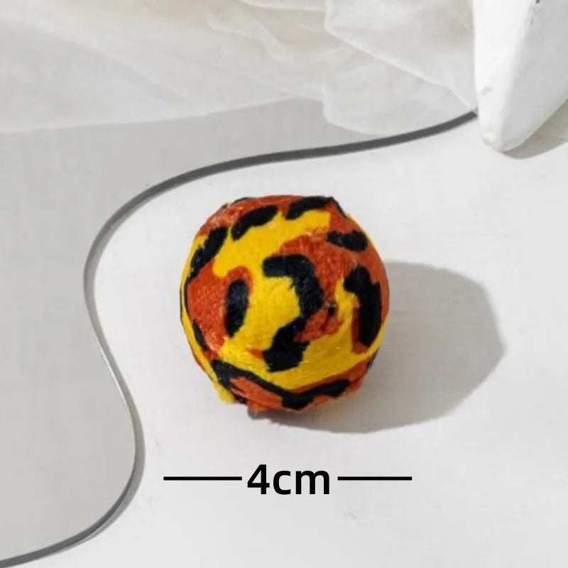 Colored plastic bell mesh hollow sound cat teasing ball in rainbow colour