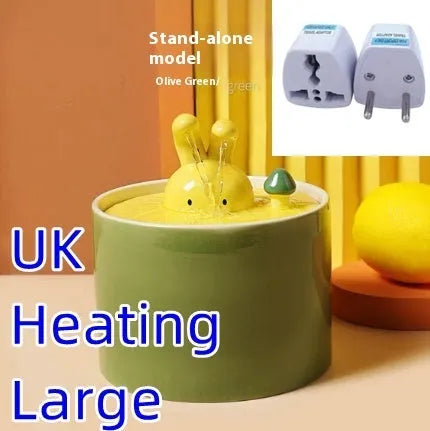 Ceramic automatic water dispenser for cats and dogs, rabbit white colour with circulating water