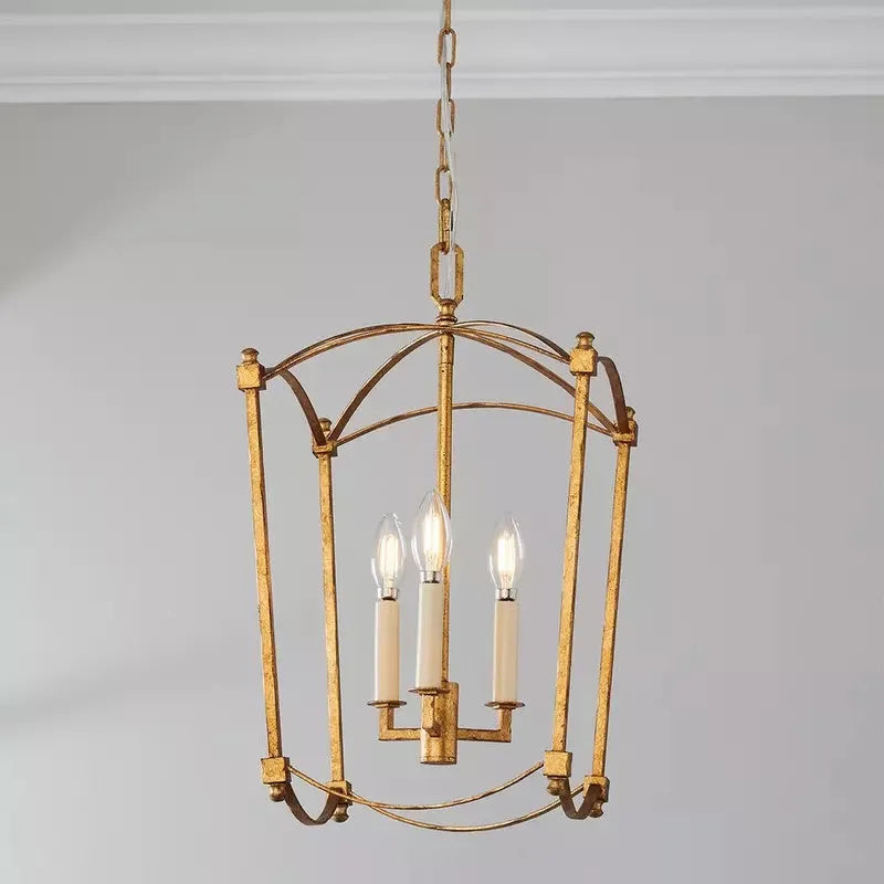 Vintage iron ceiling light with four heads in black or gold finish, 35cm diameter