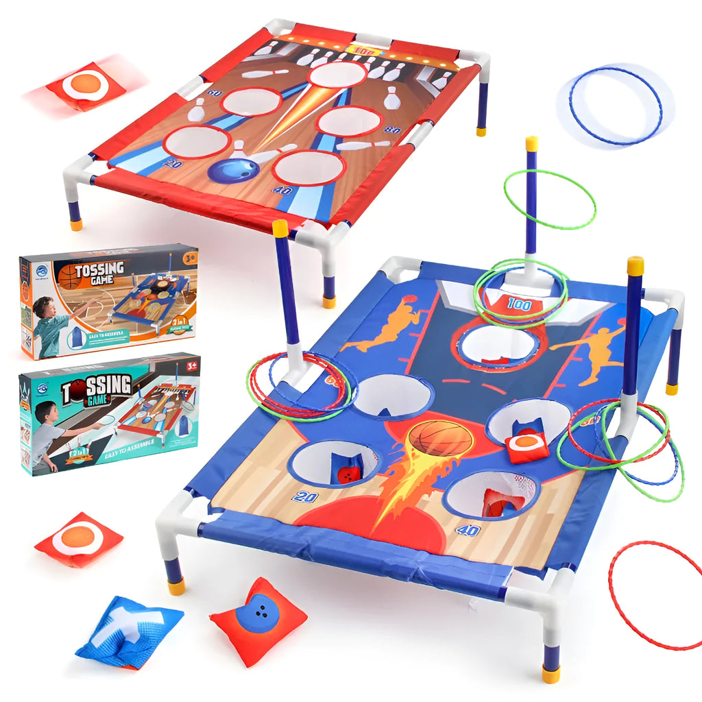 Cloth sandbag throwing ring game board, 36.5 x 7.5 x 19cm indoor outdoor toy set for teenagers.