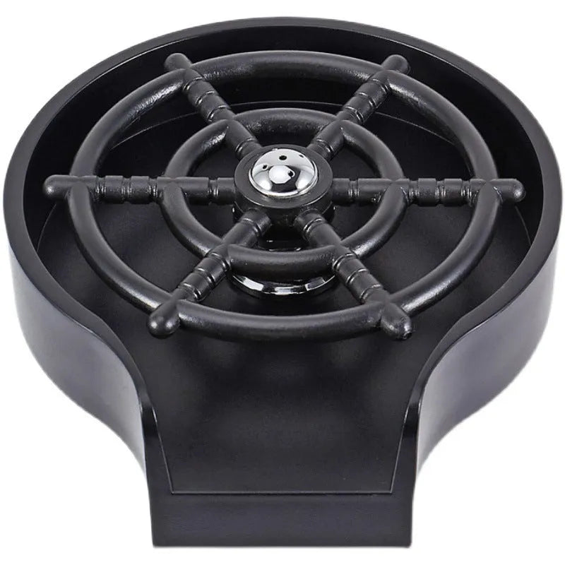 Automatic cup washer faucet with black case and high-pressure nozzle for cleaning cups and pitchers