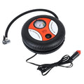 Black mini air pump with ABS plastic body and compact 17x17x6cm size
